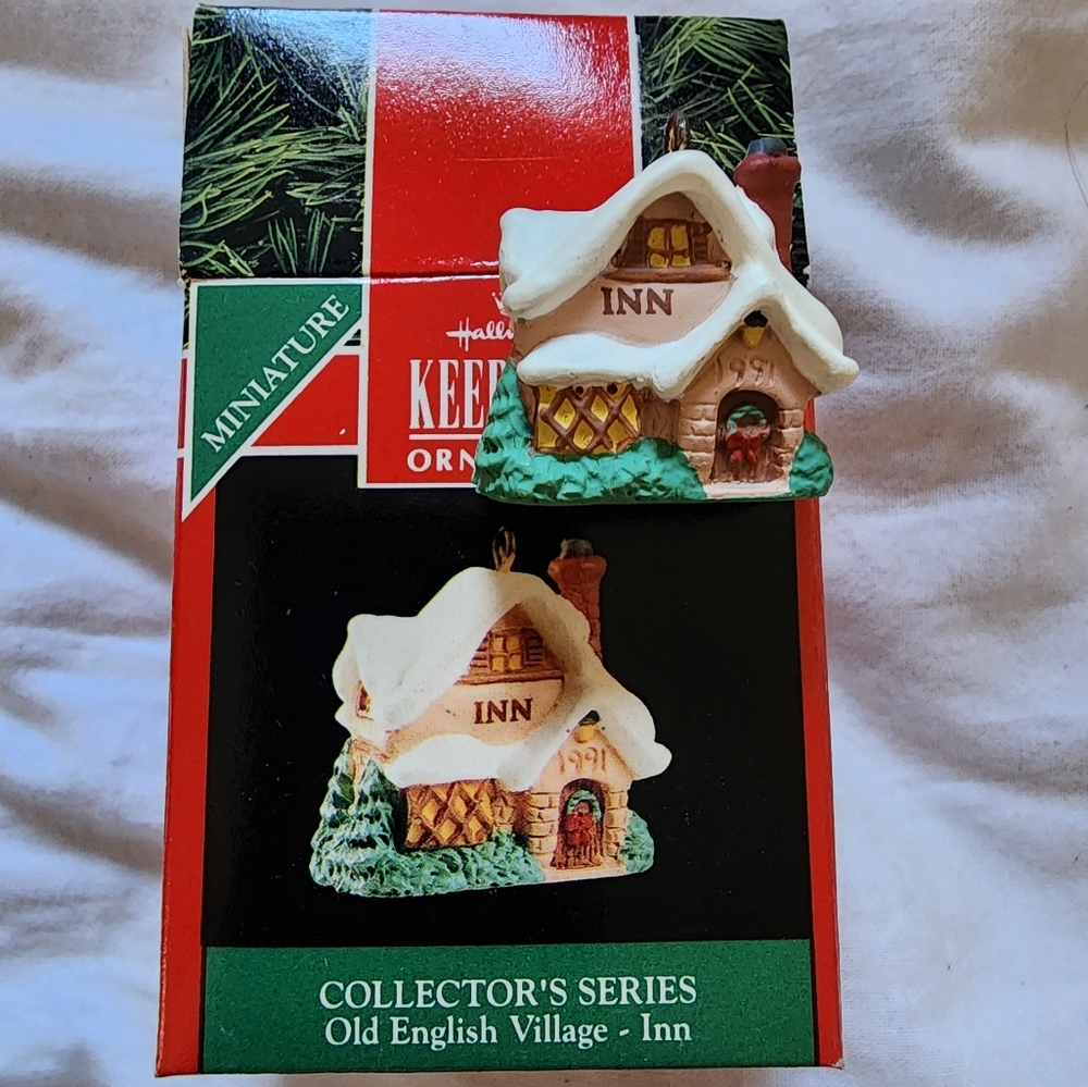 1991 Inn ~ Old English Village #4 ~ Hallmark Miniature Ornament